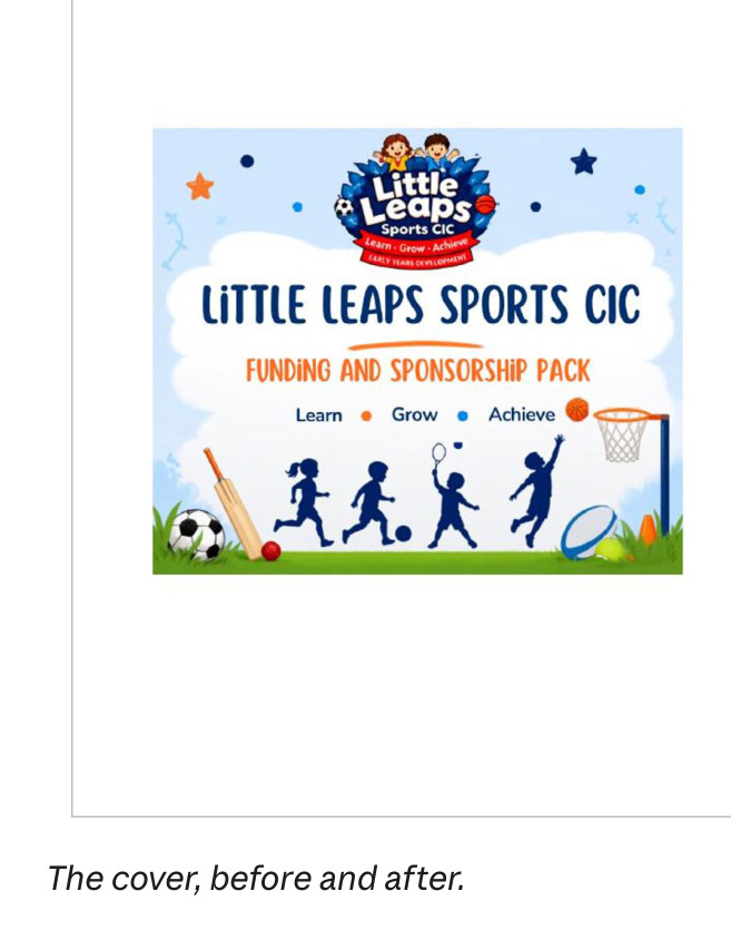 Original sponsorship pack cover before redesign